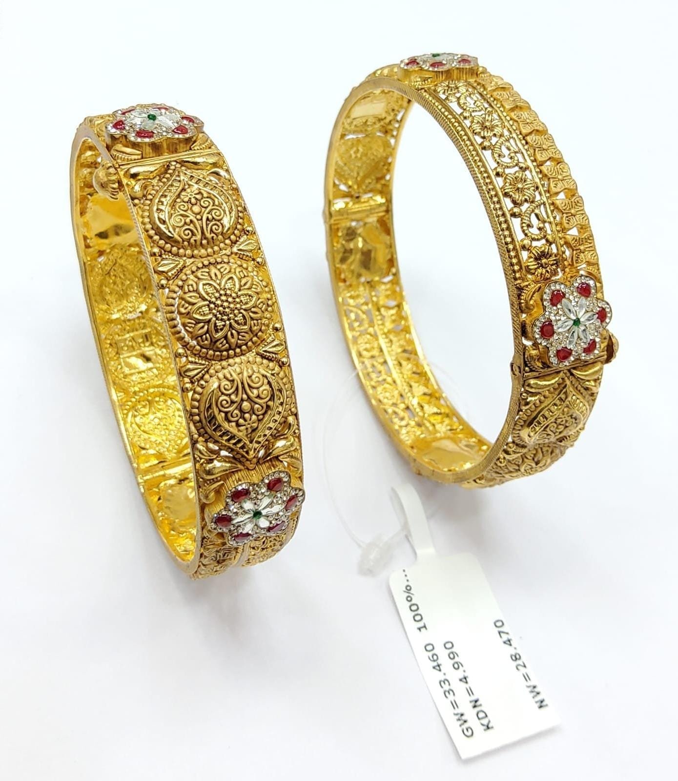 Traditional gold bangles at Om Sai Jewellers Valpoi Goa
